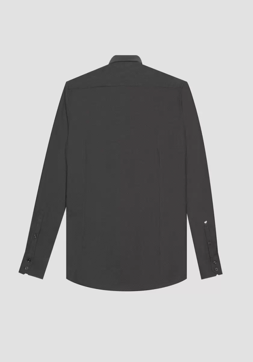 Camisas Hombre Cemento Camisa Slim Fit «Napoli» De Algodón Puro Jacquard «Soft-Touch» Antony Morato Vender - 4