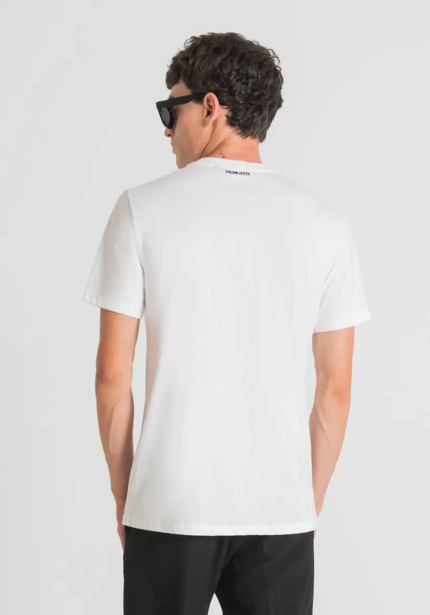 Camiseta Regular Fit 100 % De Algodón Con Estampado En Contraste Hombre Nuevo Producto Antony Morato Crema Camisetas Y Polo - 1