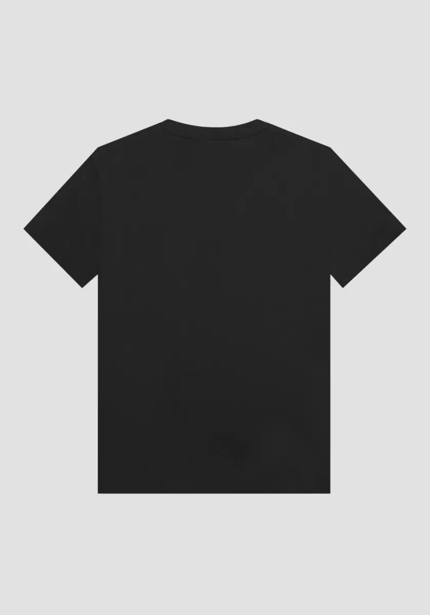 Camiseta Over Fit De Puro Algodón Con Logotipo Bordado Antony Morato Hombre Camisetas Y Polo Negro Vender - 1