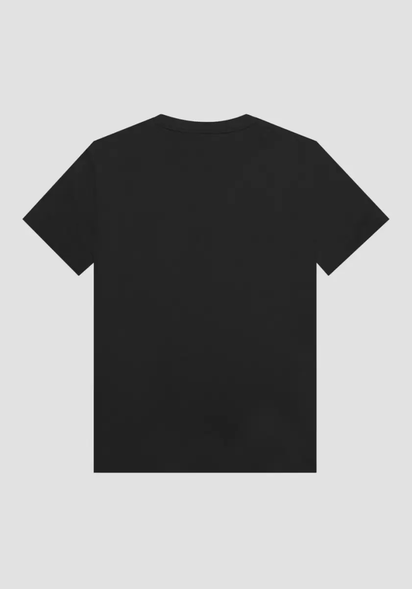 Camiseta Over Fit De Puro Algodón Con Logotipo Bordado Antony Morato Hombre Camisetas Y Polo Negro Vender - 3