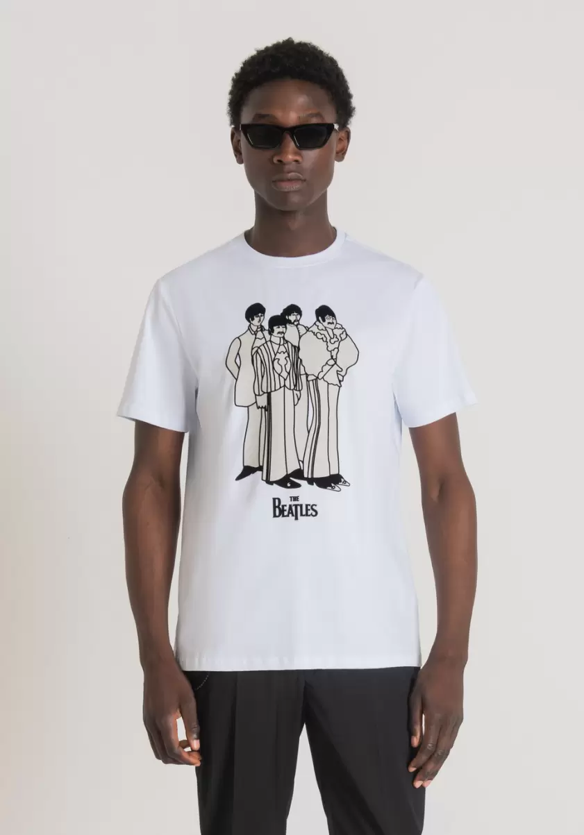 Blanco Antony Morato Precio De La Actividad Hombre Camiseta Regular Fit 100 % De Algodón Con Estampado «The Beatles» Camisetas Y Polo