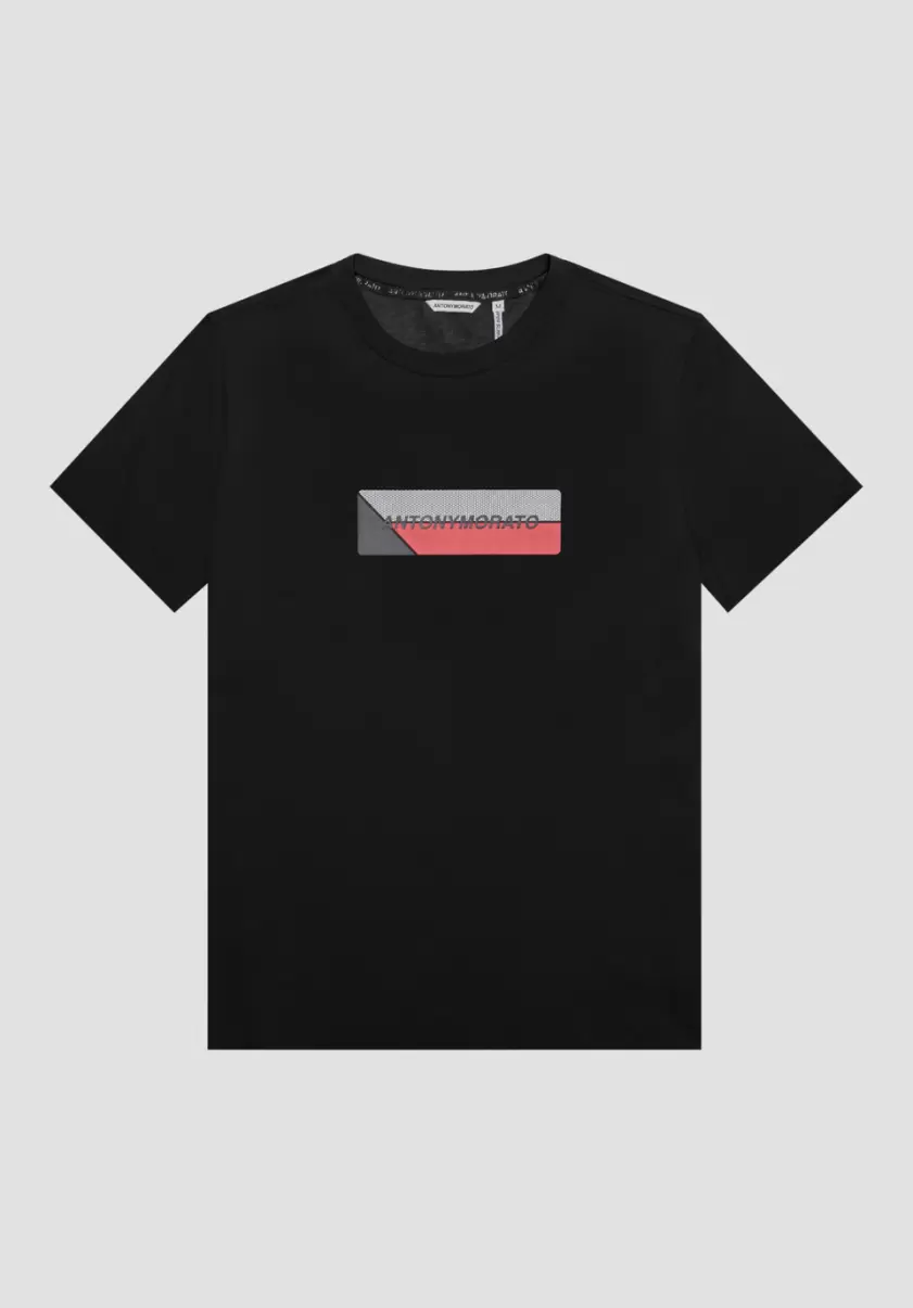 Hombre Camisetas Y Polo Antony Morato Camiseta Super Slim Fit De Algodón Elástico Con Estampado Frontal Negro Precio De Descuento - 3