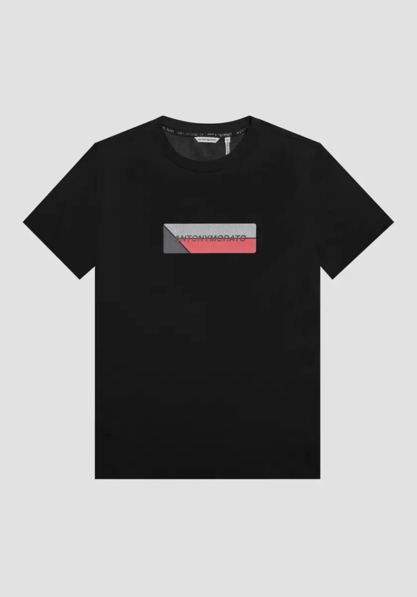 Hombre Camisetas Y Polo Antony Morato Camiseta Super Slim Fit De Algodón Elástico Con Estampado Frontal Negro Precio De Descuento - 4