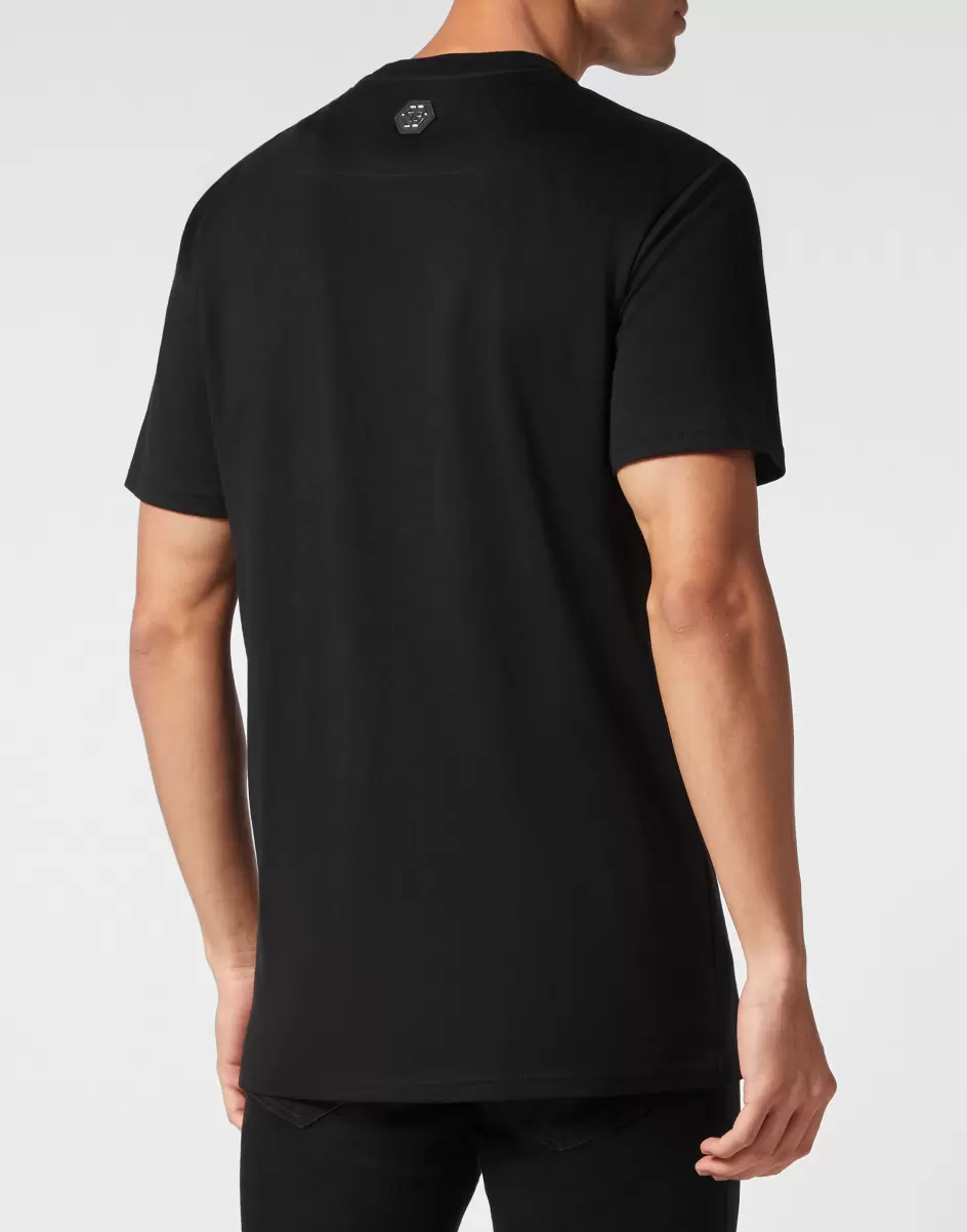 Oferta Camisetas Philipp Plein Black / Multicolored Hombre T-Shirt Round Neck Ss Chrome - 2