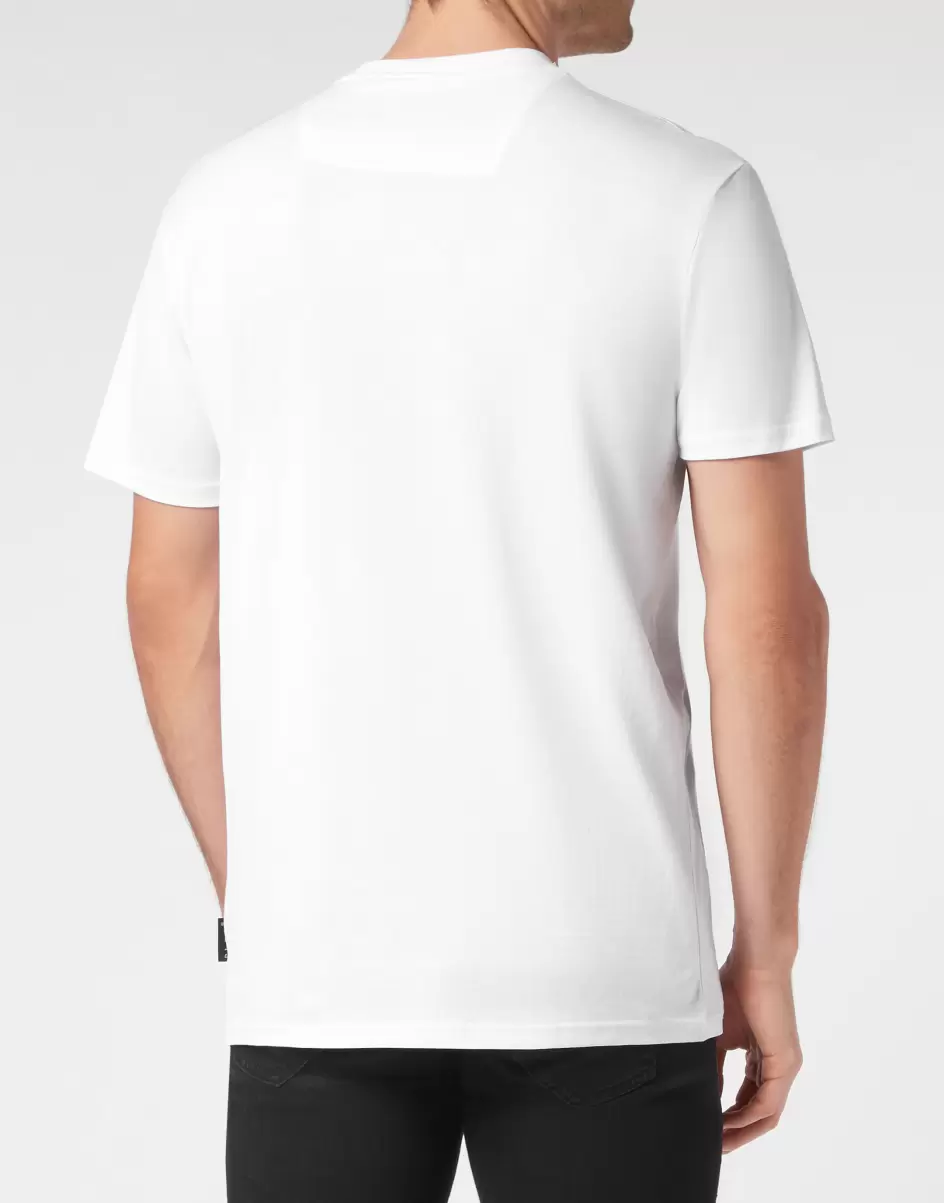 Hombre Philipp Plein Camisetas T-Shirt Round Neck Ss Snake White Comercio - 2