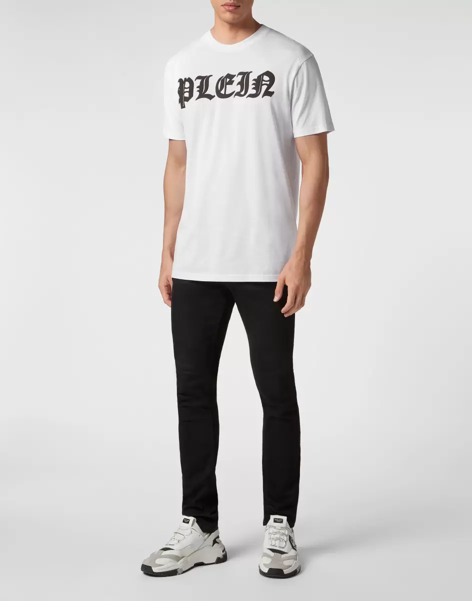 Precio De Descuento T-Shirt Round Neck Ss Gothic Plein White Philipp Plein Camisetas Hombre - 3