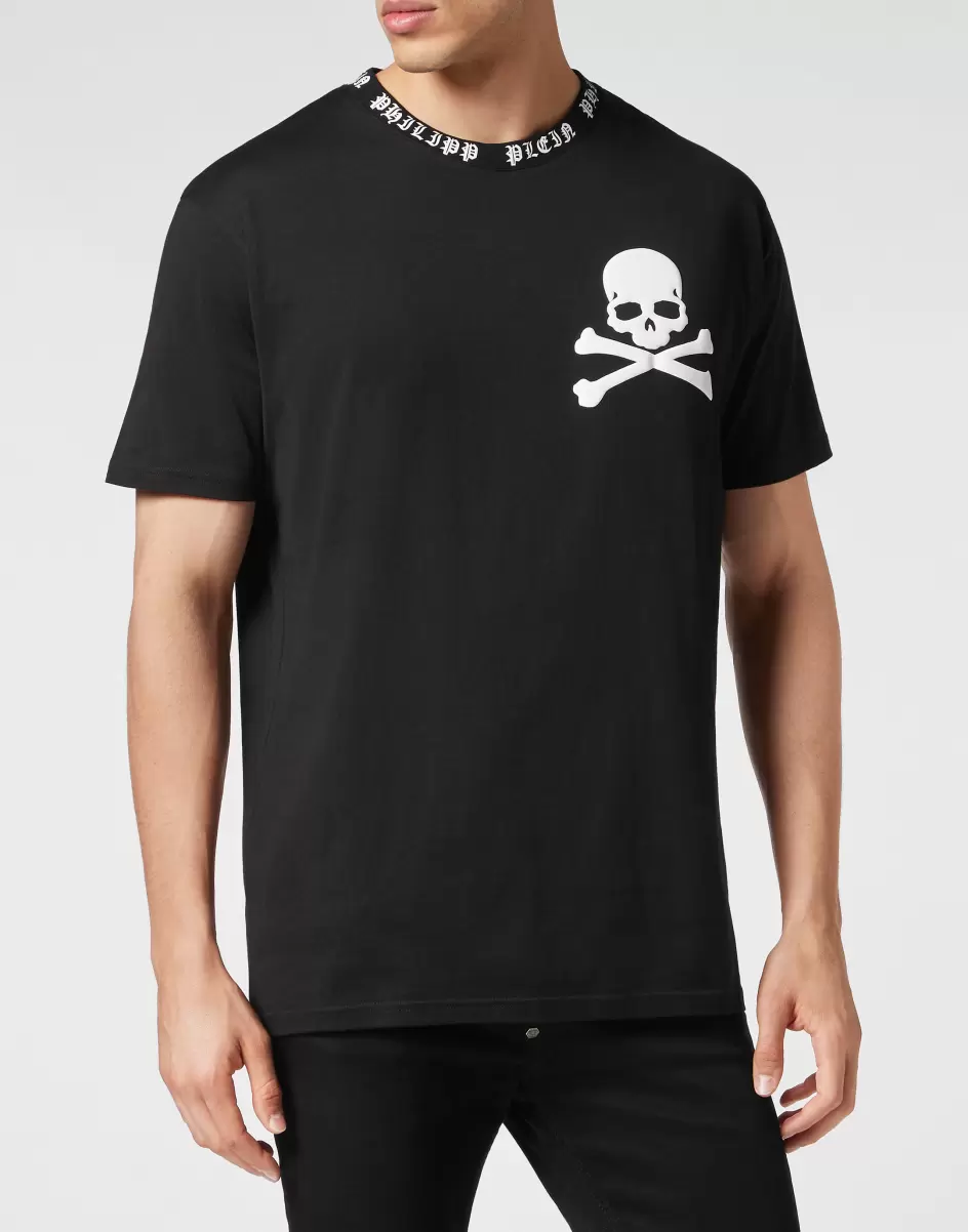 Hombre Productos Recomendados Black T-Shirt Round Neck Ss Skull&Bones Camisetas Philipp Plein - 1