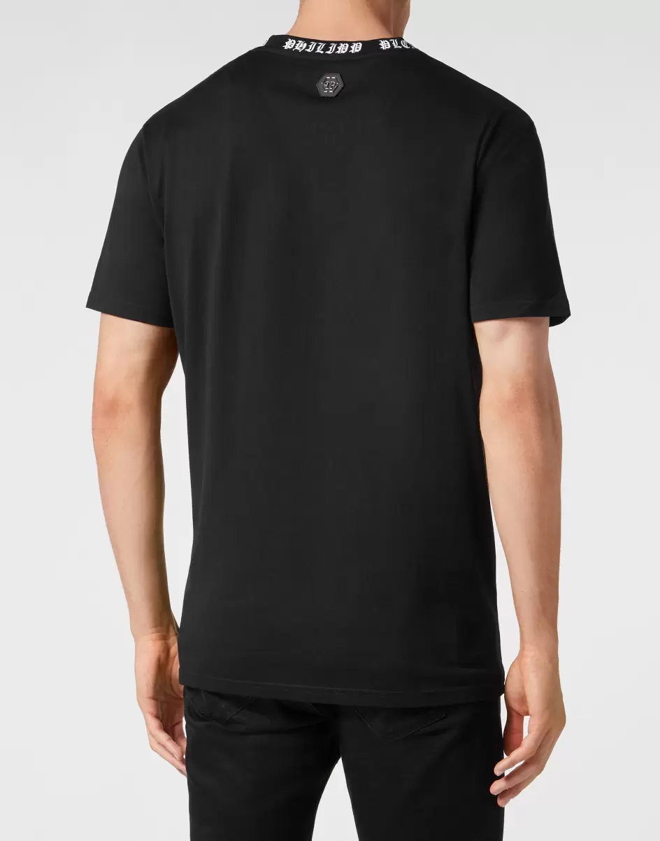 Hombre Productos Recomendados Black T-Shirt Round Neck Ss Skull&Bones Camisetas Philipp Plein - 2