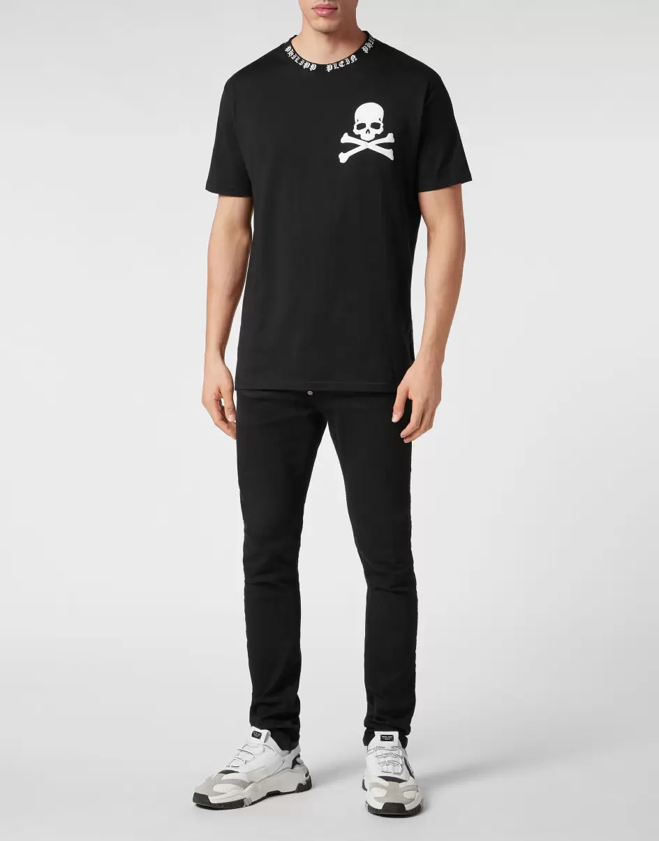 Hombre Productos Recomendados Black T-Shirt Round Neck Ss Skull&Bones Camisetas Philipp Plein - 3