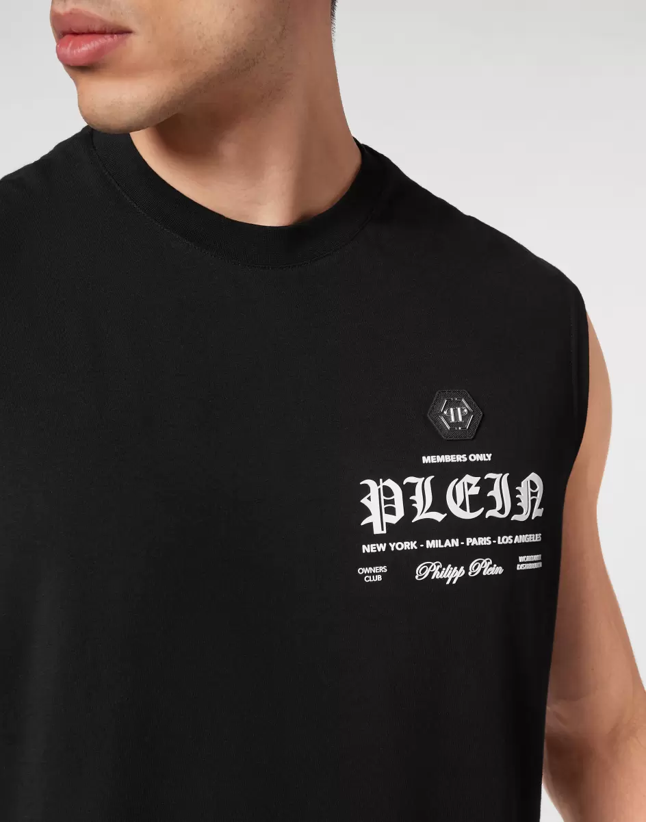 Nuevo Producto Philipp Plein Hombre Black Camisetas Sleeveless T-Shirt Round Neck - 4