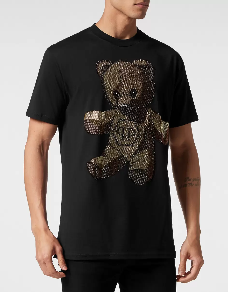 Camisetas Promoción Philipp Plein Black T-Shirt Round Neck Ss Teddy Bear Hombre - 1