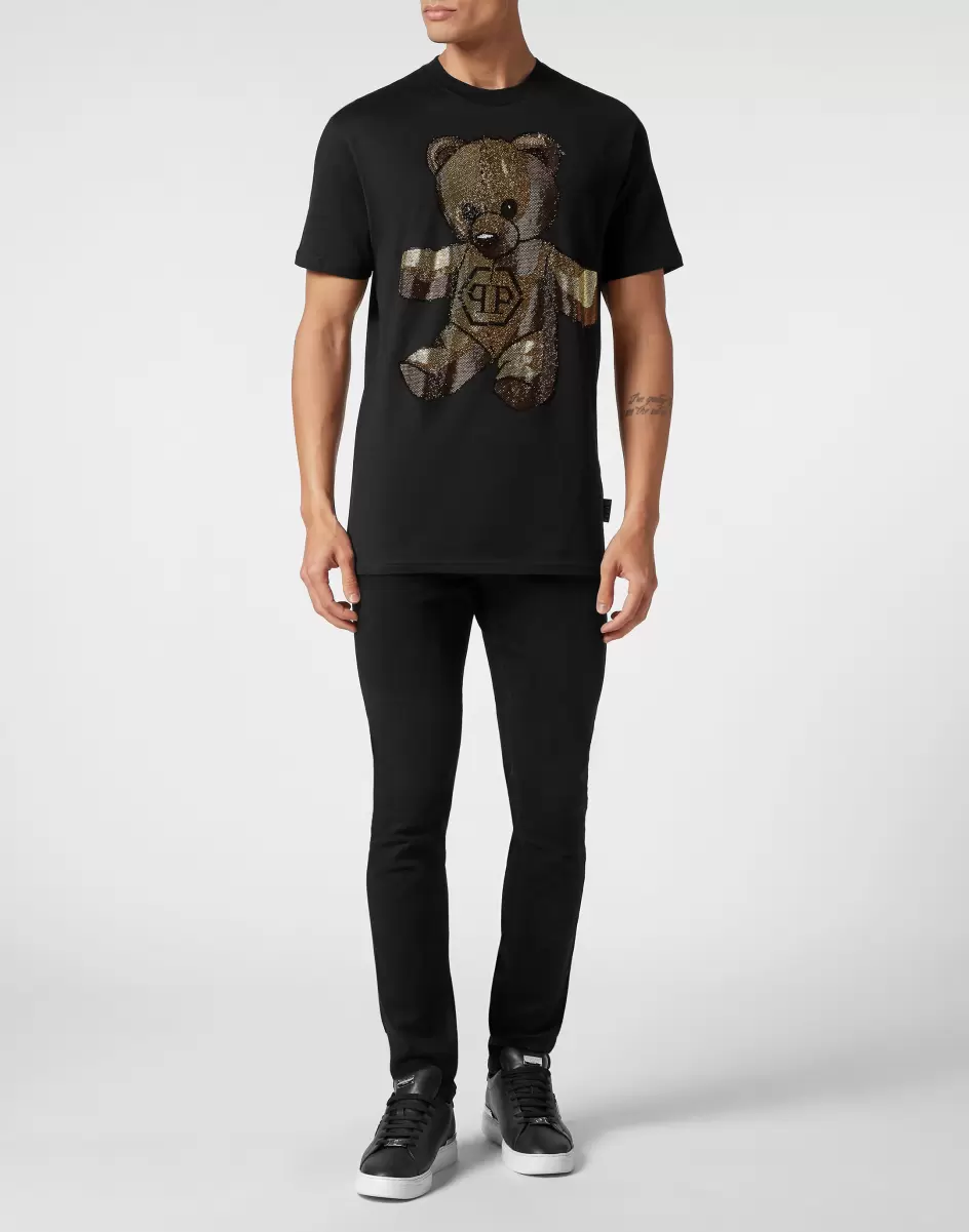 Camisetas Promoción Philipp Plein Black T-Shirt Round Neck Ss Teddy Bear Hombre - 3
