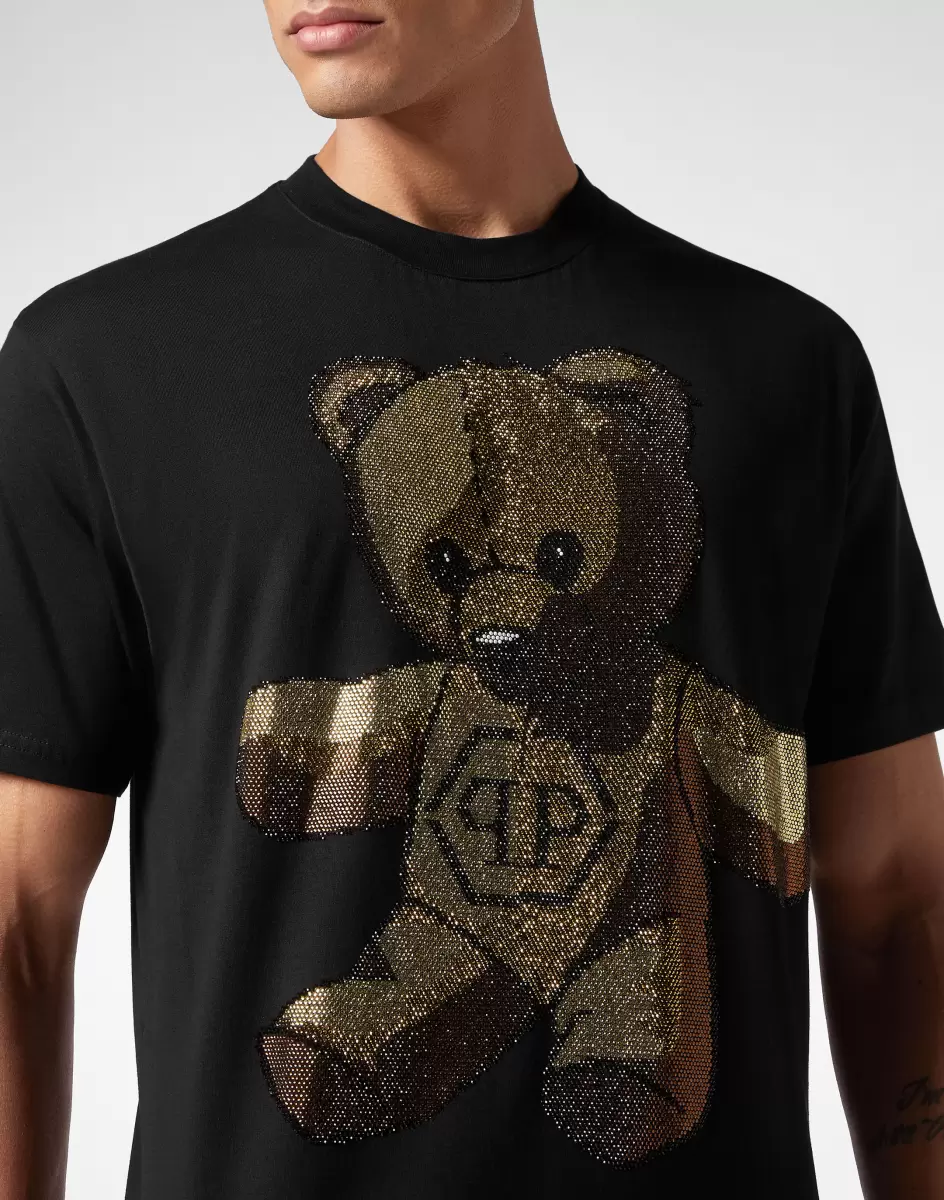 Camisetas Promoción Philipp Plein Black T-Shirt Round Neck Ss Teddy Bear Hombre - 4