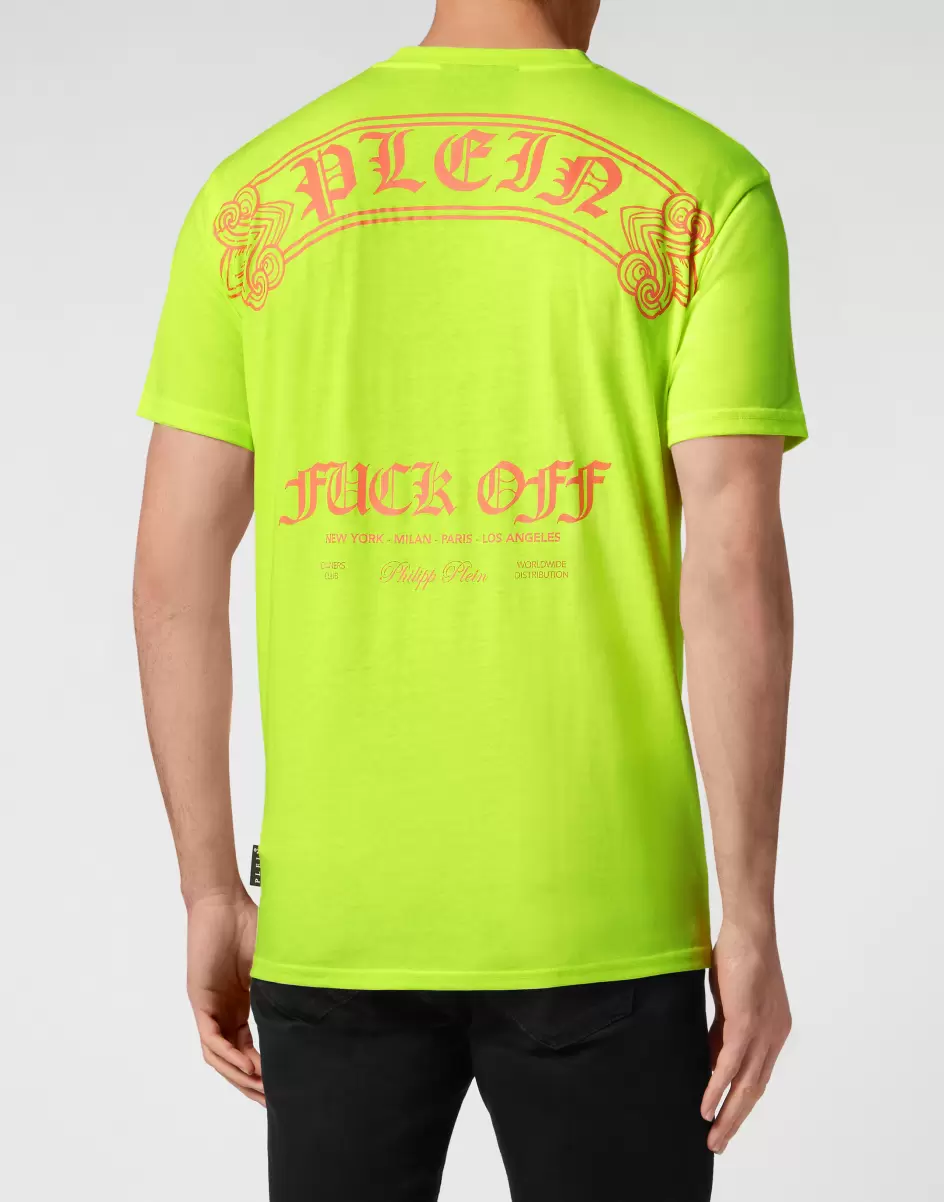 T-Shirt Round Neck Ss Hombre Philipp Plein Camisetas Productos Recomendados Yellow Fluo - 2