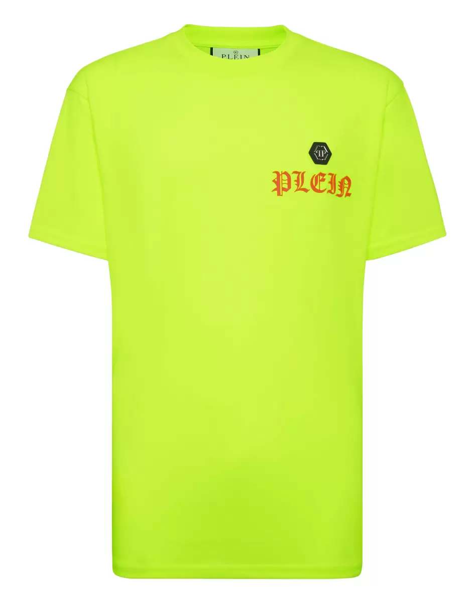 T-Shirt Round Neck Ss Hombre Philipp Plein Camisetas Productos Recomendados Yellow Fluo