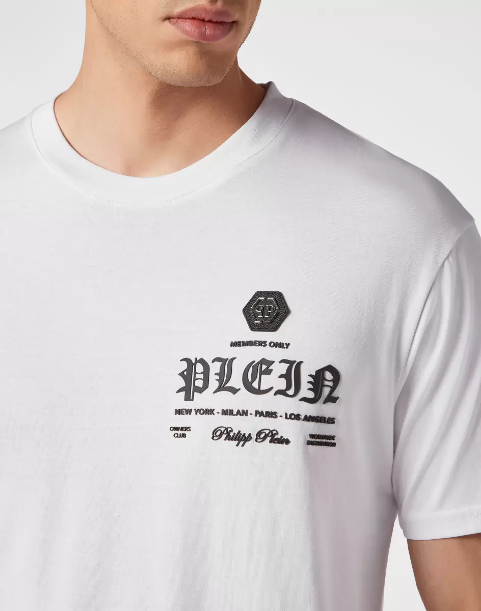 White Philipp Plein Camisetas Hombre T-Shirt Round Neck Ss Exclusivo - 4