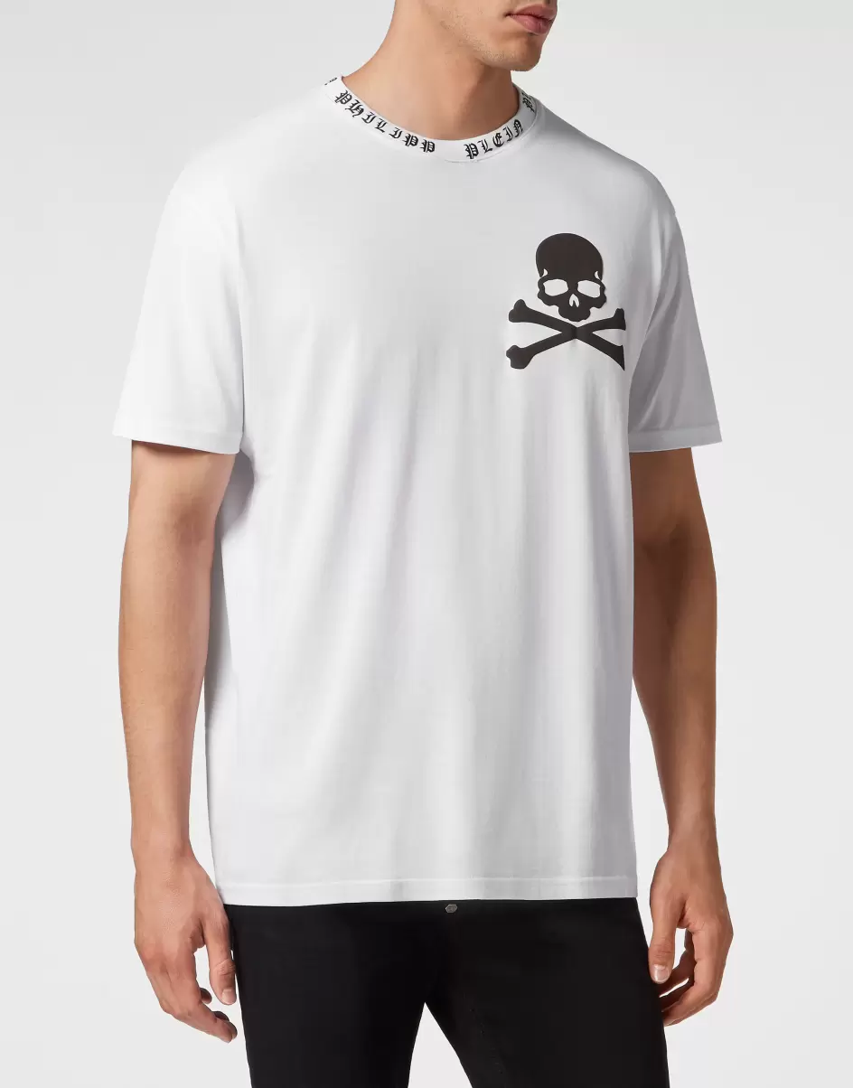 Hombre T-Shirt Round Neck Ss Skull&Bones Camisetas Philipp Plein Lujoso White - 1