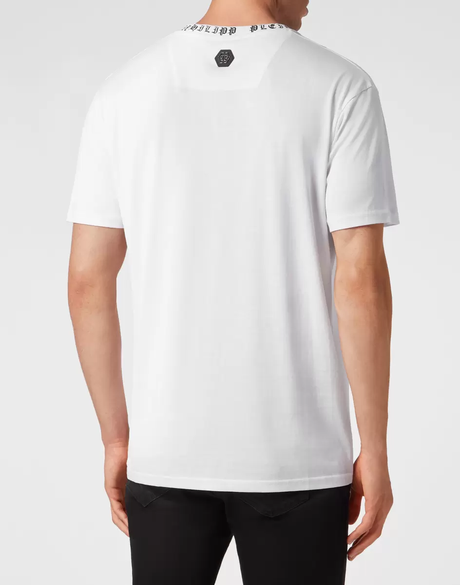 Hombre T-Shirt Round Neck Ss Skull&Bones Camisetas Philipp Plein Lujoso White - 2