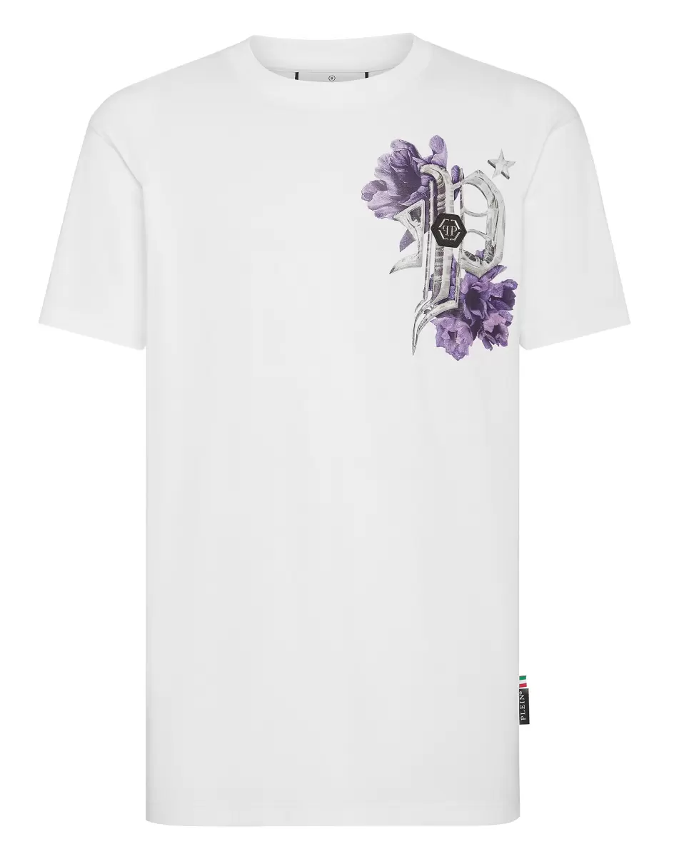 Camisetas T-Shirt Round Neck Ss Flowers Precio Al Por Mayor Philipp Plein Hombre White
