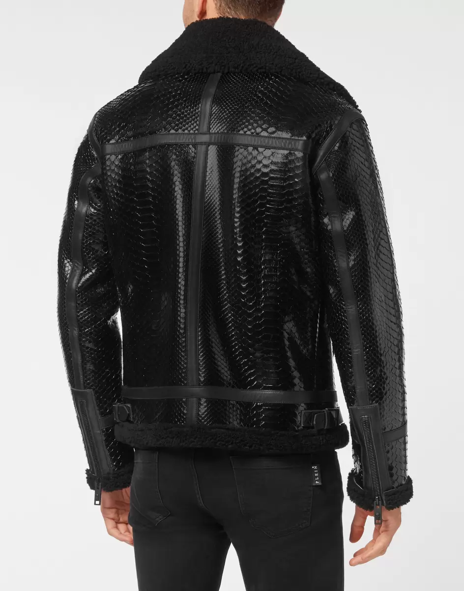 Shearling Python Jacket Black Exclusivo Hombre Ropa Exterior & Abrigos Philipp Plein - 2