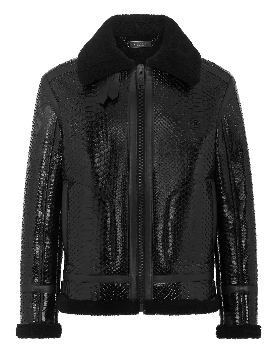 Shearling Python Jacket Black Exclusivo Hombre Ropa Exterior & Abrigos Philipp Plein