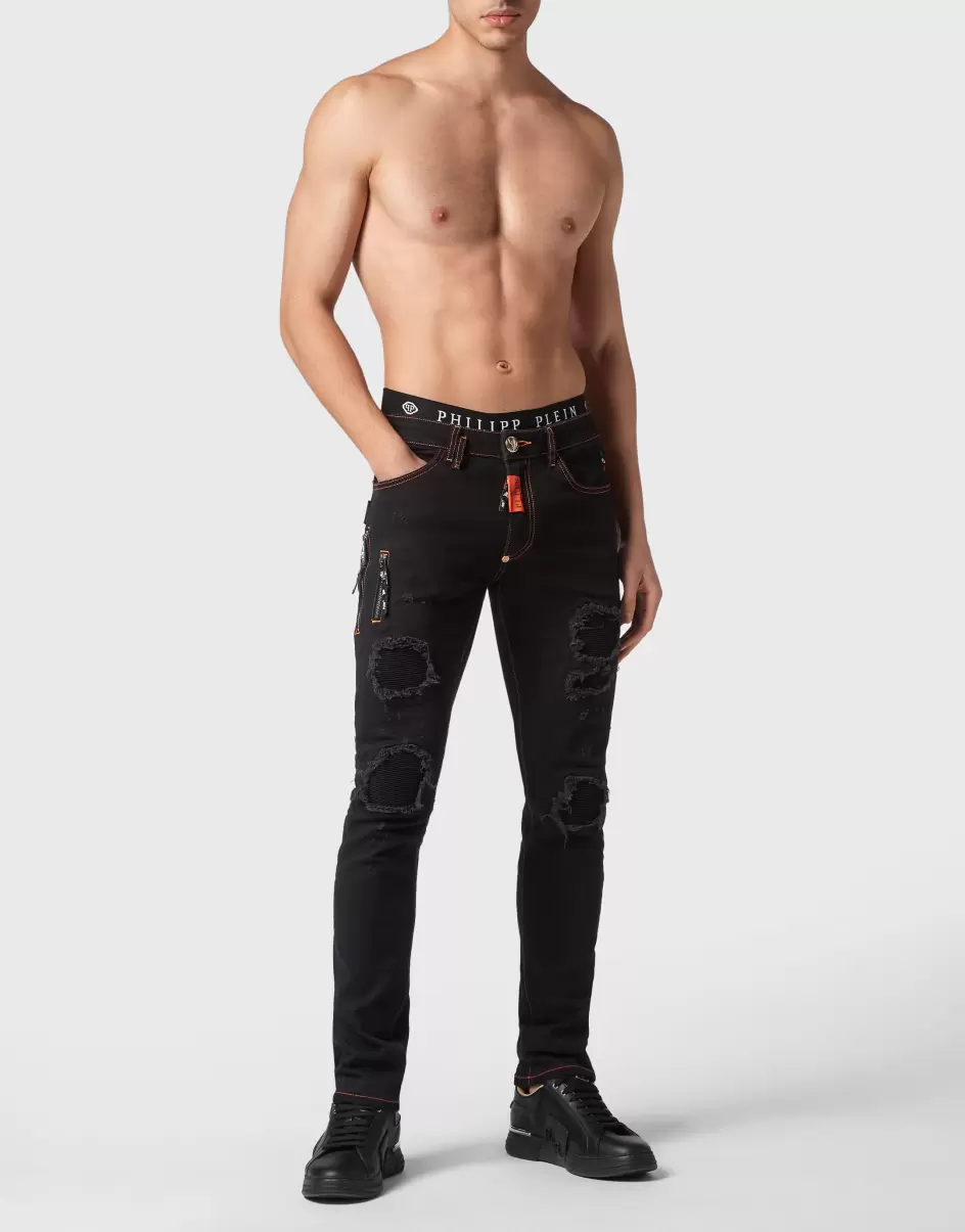 Exclusivo Denim Trousers Super Straight Cut Denim Dark Skater Philipp Plein Hombre - 3