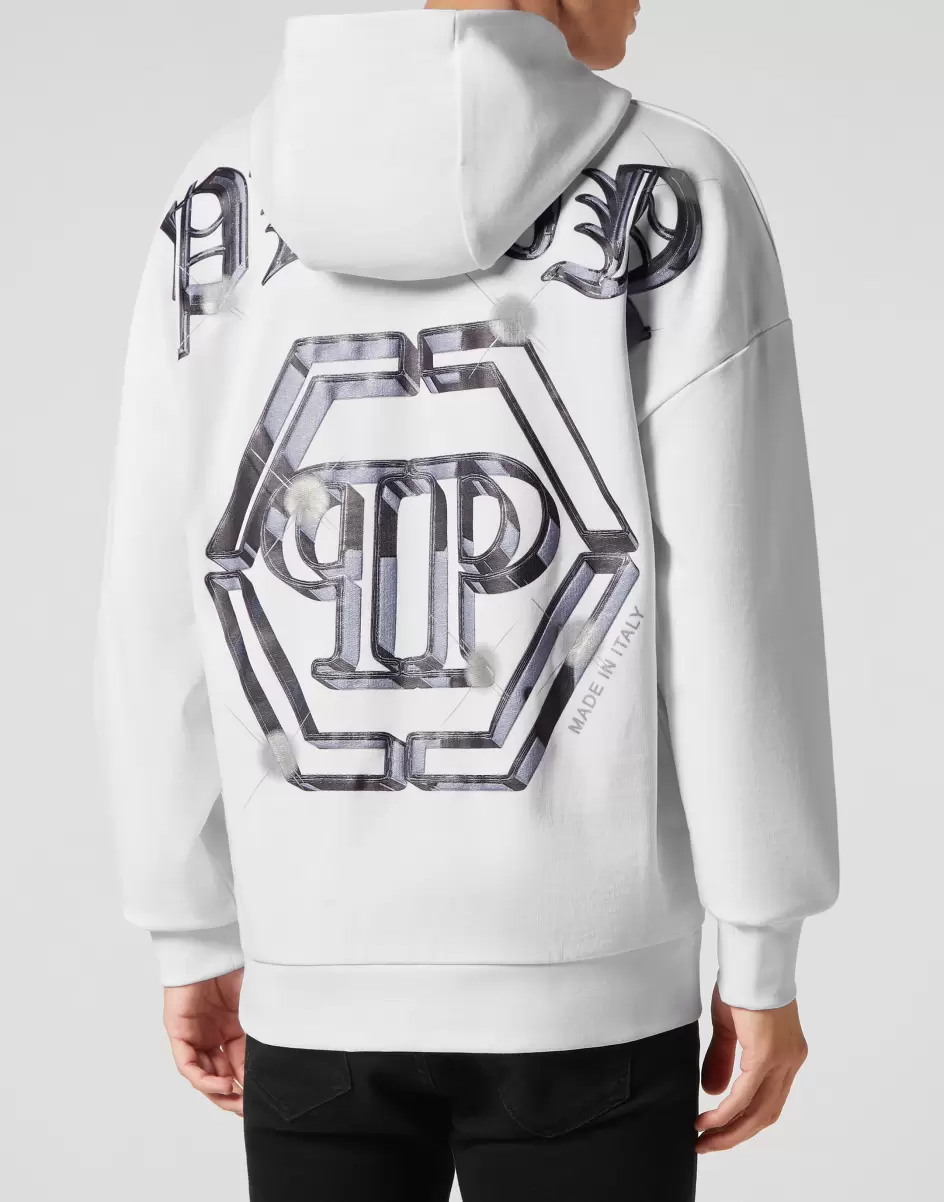 Hombre White Moda Street Style Philipp Plein Estilo Hoodie Sweatshirt Pp Glass - 2