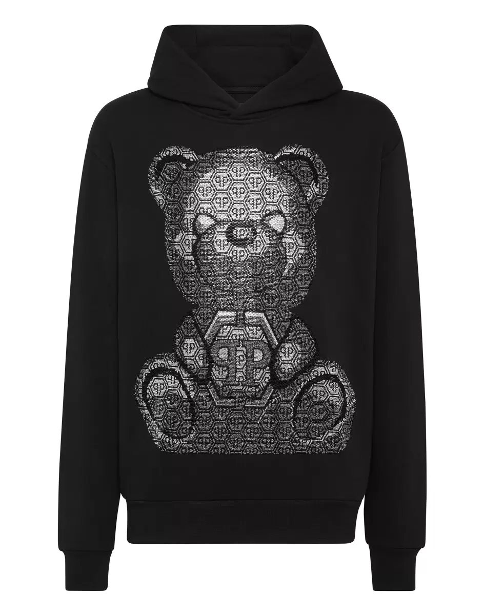 Moda Street Style Hombre Philipp Plein Hoodie Sweatshirt 3D Teddy Black Precio De Descuento
