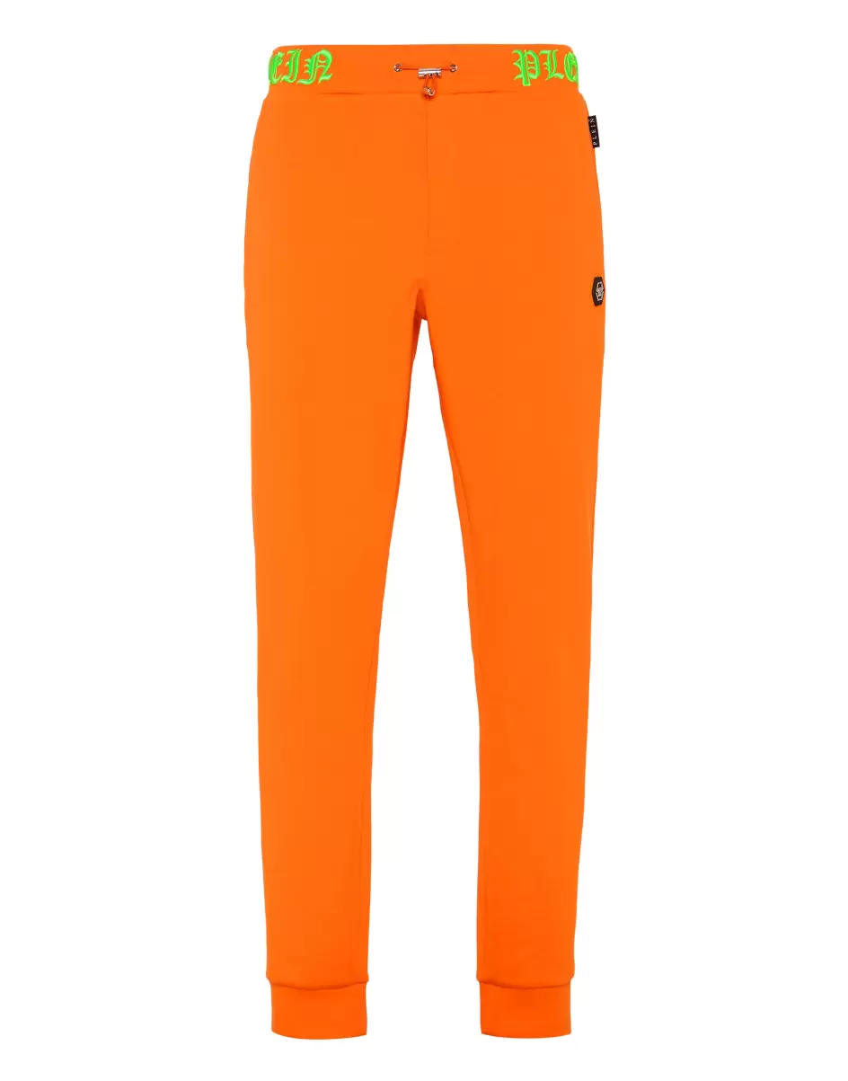 Hombre Jogging Trousers Skull&Bones Orange Fluo Ventaja Moda Street Style Philipp Plein