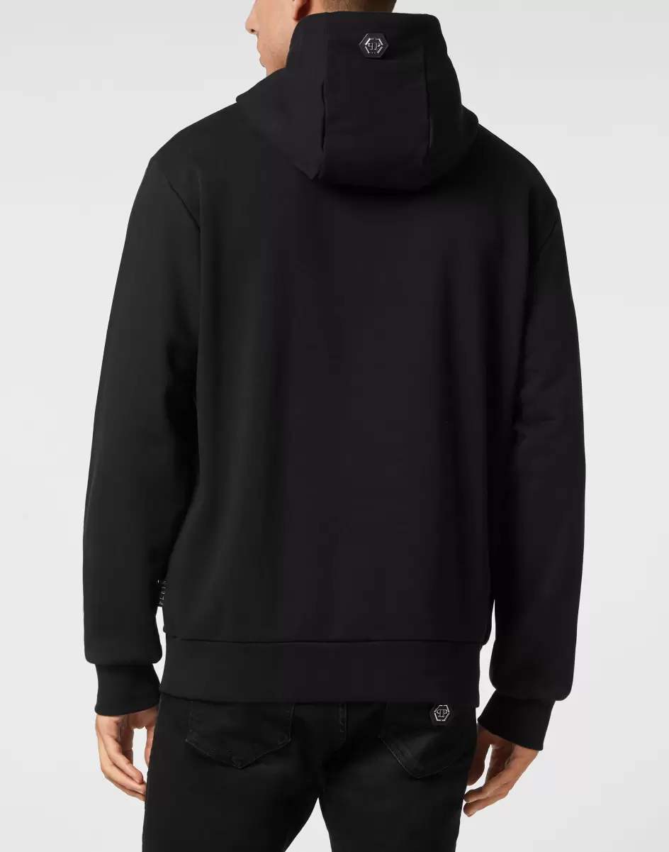 Recomendar Black Hombre Hoodie Sweatshirt With Crystals Moda Street Style Philipp Plein - 2