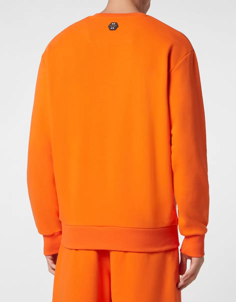 Moda Street Style Hombre Philipp Plein Orange Sweatshirt Ls Noticias - 2