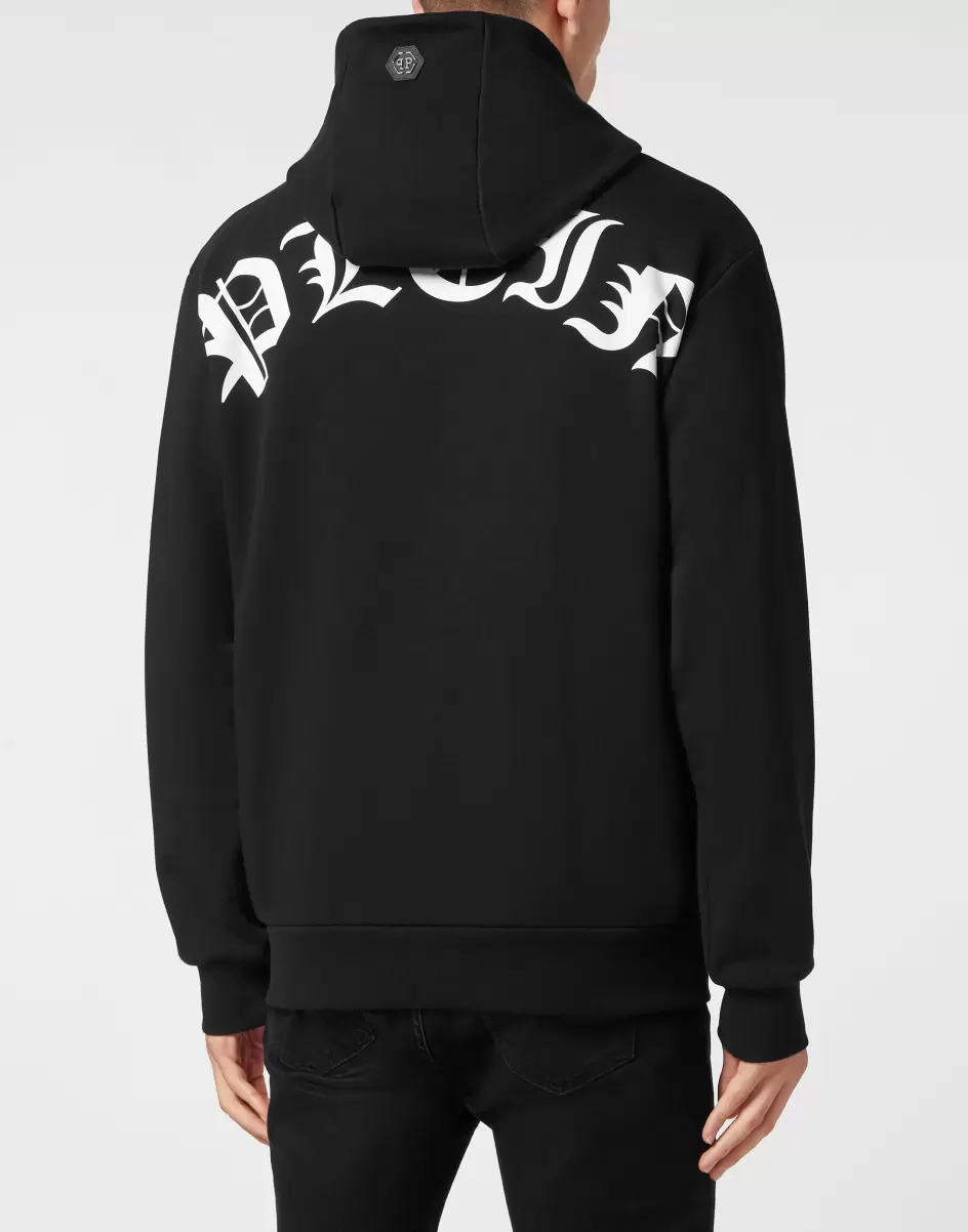 Philipp Plein Hombre Moda Street Style Garantizado Black Hoodie Sweatshirt With Crystals Smile - 2