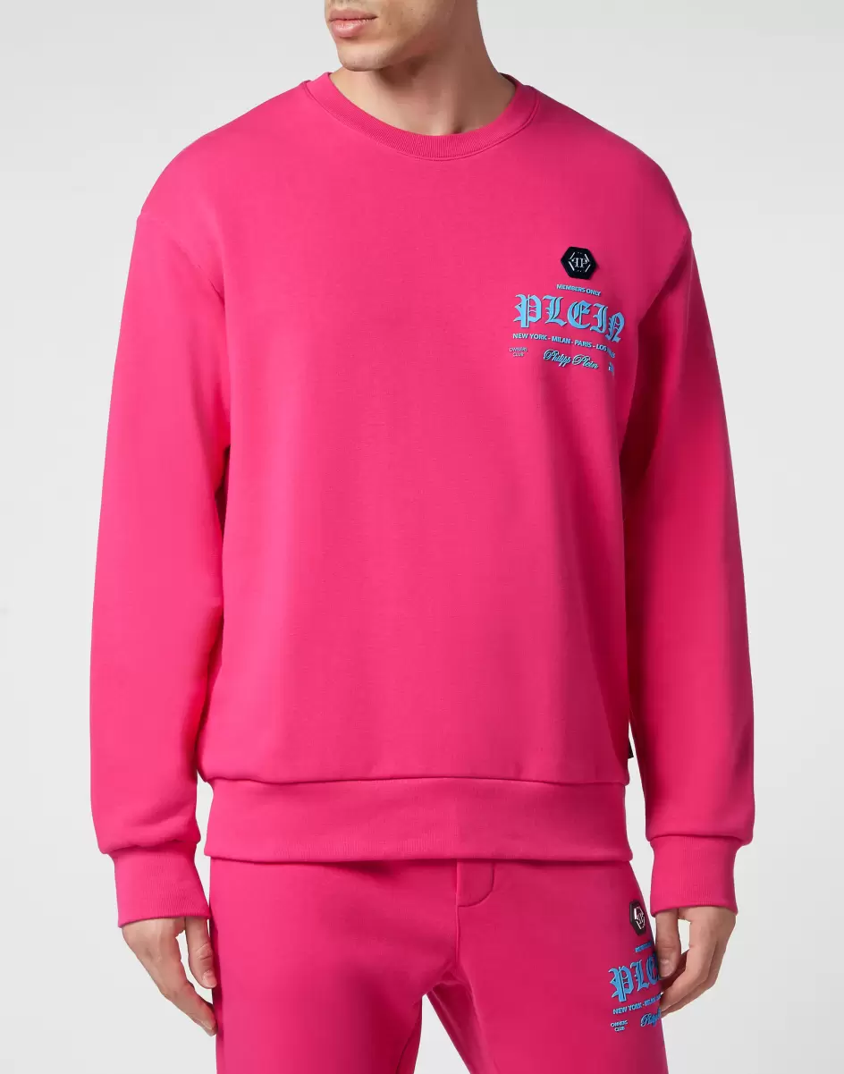 Sweatshirt Ls Philipp Plein Fuxia Moda Street Style Precio De Mercado Hombre - 1