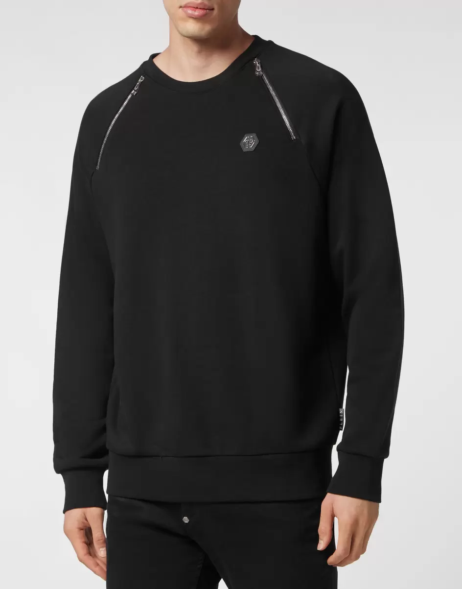 Zip Chain Sweatshirt Ls Black Jerseys / Sudaderas / Chaquetas Hombre Precios Estacionales Philipp Plein - 1