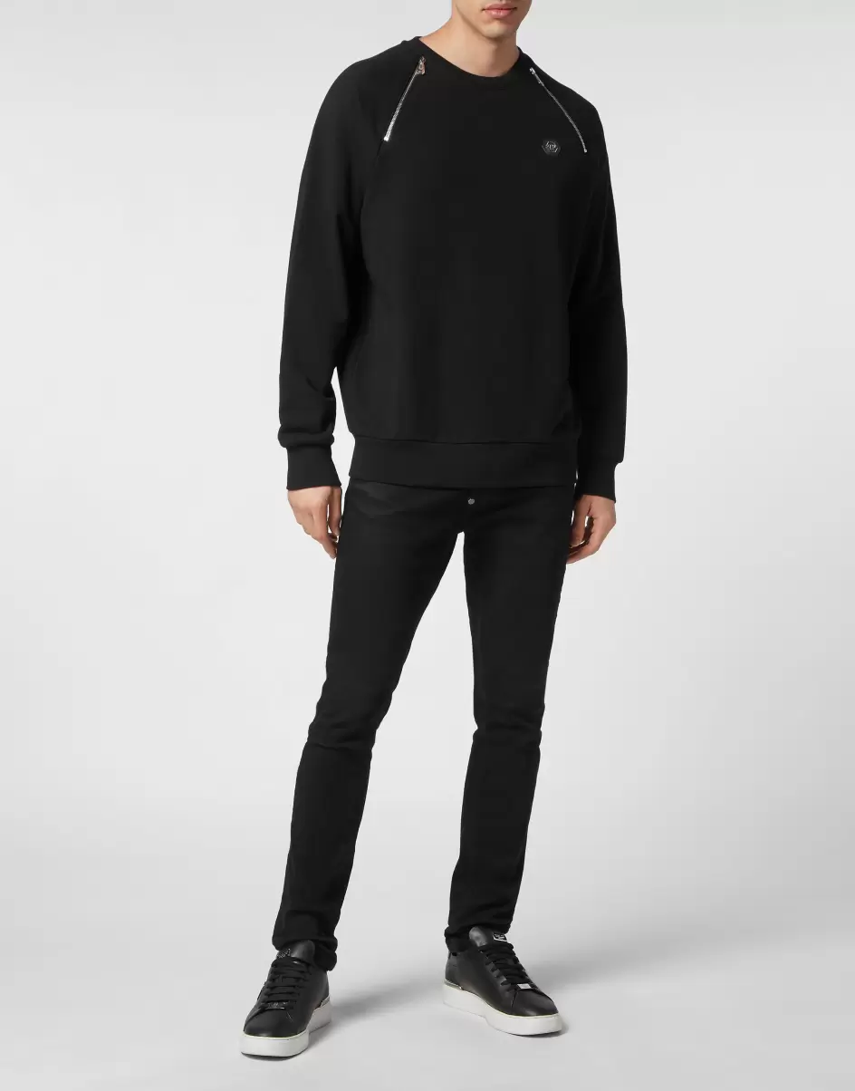Zip Chain Sweatshirt Ls Black Jerseys / Sudaderas / Chaquetas Hombre Precios Estacionales Philipp Plein - 3