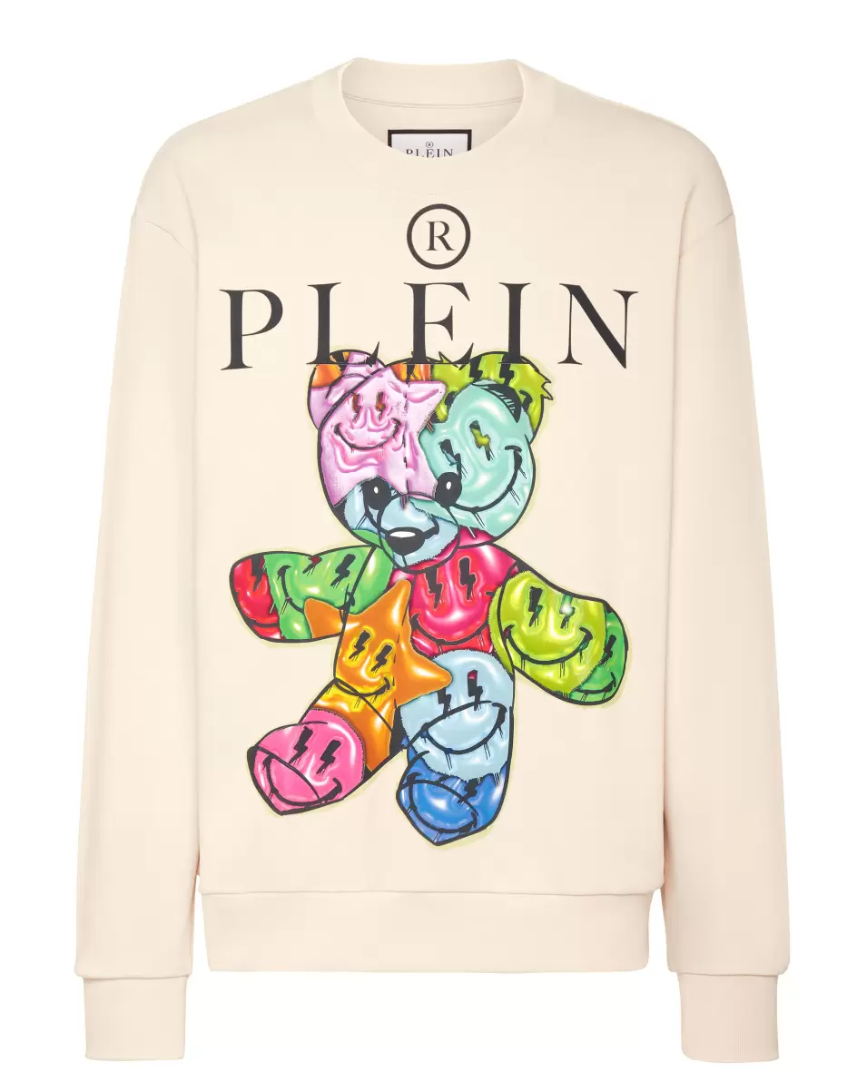 Philipp Plein Sweatshirt Roundneck Teddy Bear Beige Exclusivo Hombre Jerseys / Sudaderas / Chaquetas