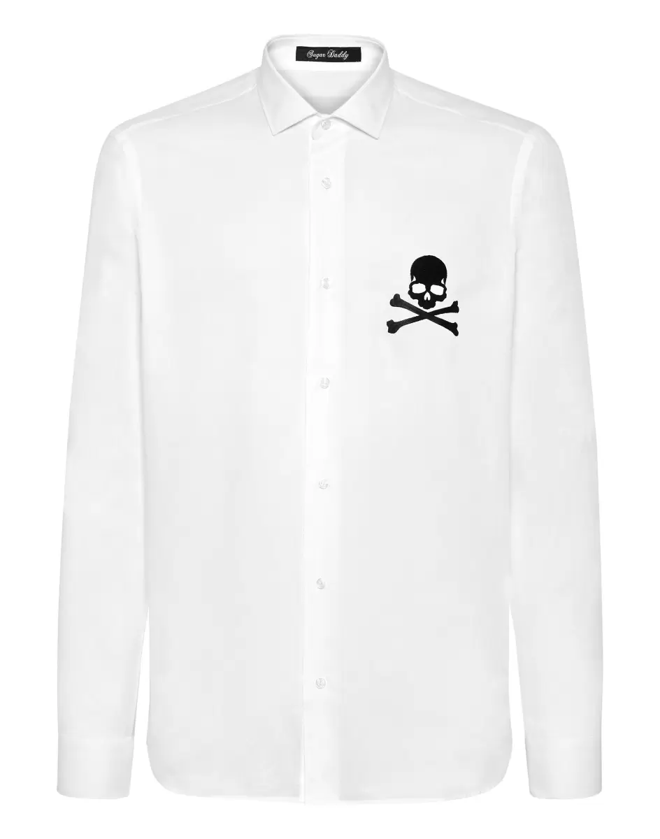 Camisas White Philipp Plein Flete Gratis Shirt Sugar Daddy Skull&Bones Hombre