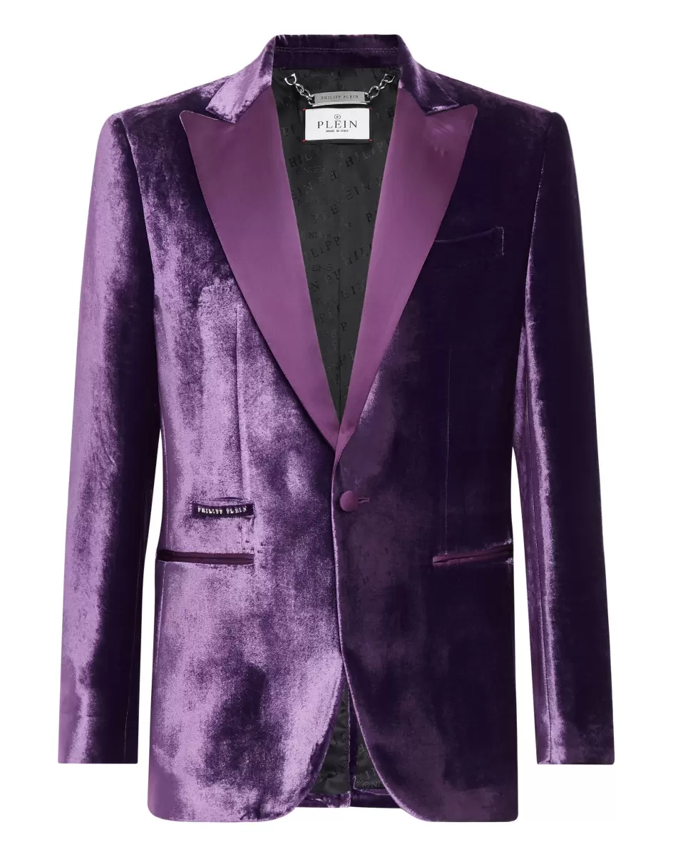 Sartorial Velvet Blazer Purple Philipp Plein Lujoso Hombre