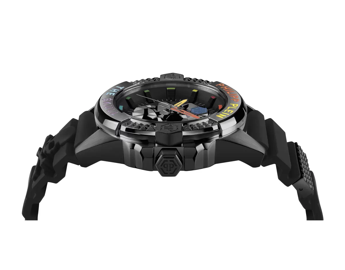 Philipp Plein Hombre Black The $Kull Titan Rainbow Watch With Crystals Marca Relojes - 3