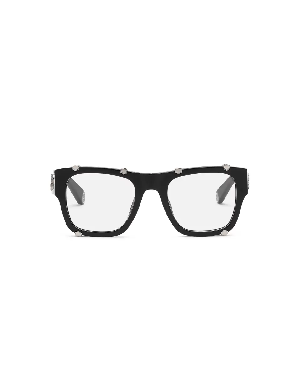 Black/Silver Sunglasses Square Optical Frame Square Hexagonal Hombre Philipp Plein Gafas De Sol Nuevo