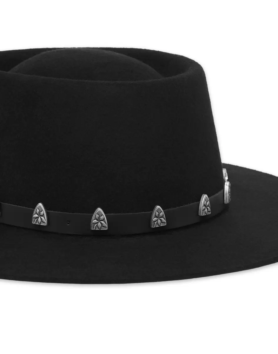 Clásico Gorras & Gorras De Béisbol Hat With Leather Belt Studs Black Hombre Philipp Plein - 1