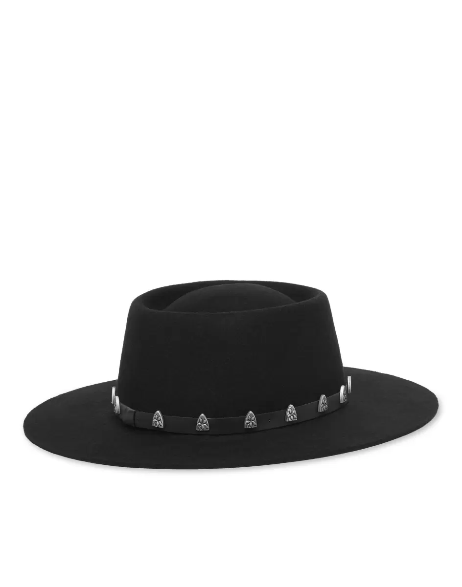 Clásico Gorras & Gorras De Béisbol Hat With Leather Belt Studs Black Hombre Philipp Plein - 2