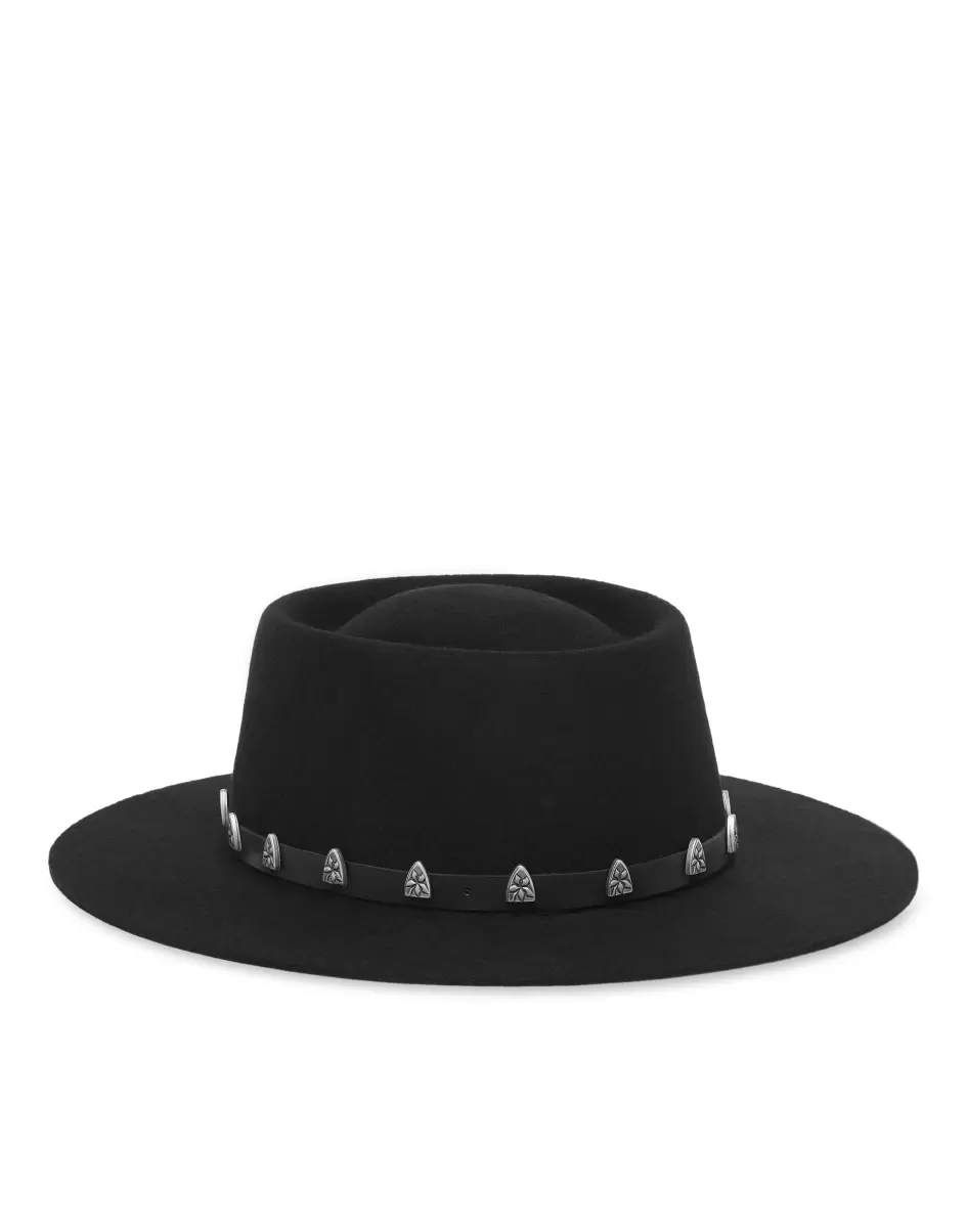 Clásico Gorras & Gorras De Béisbol Hat With Leather Belt Studs Black Hombre Philipp Plein