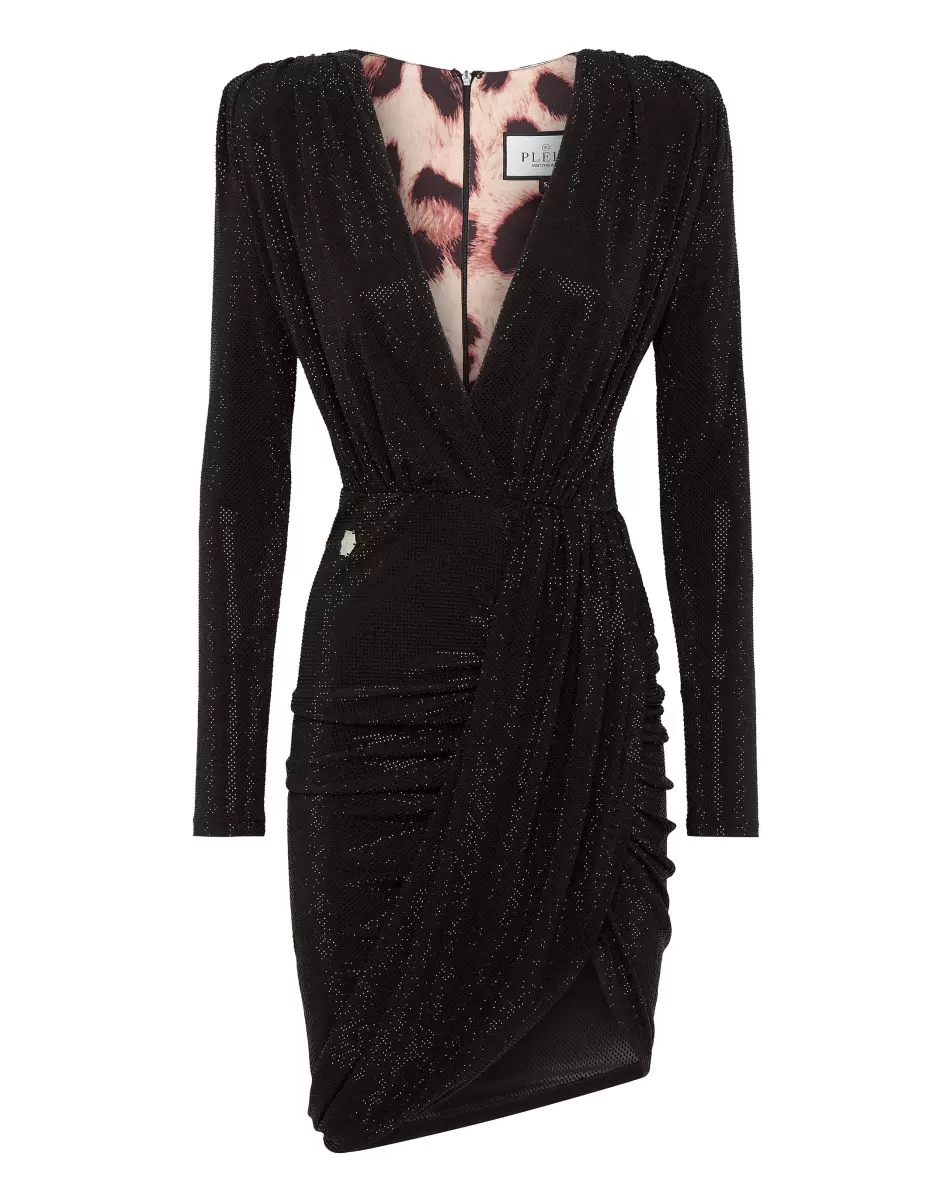Precios De Lanzamiento Black Philipp Plein Vestidos Mujer V-Neck Mini Dress