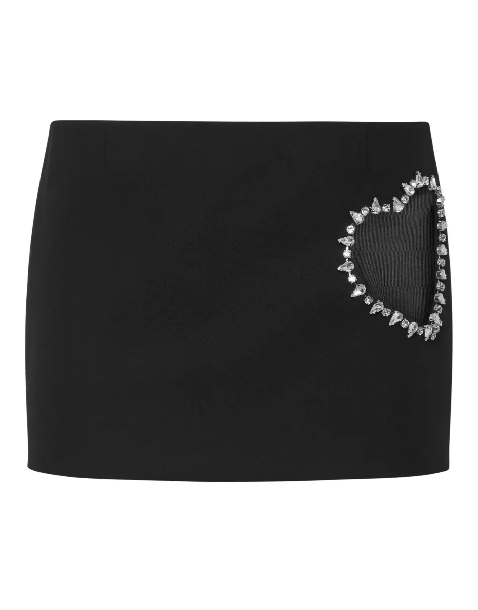 Mujer Cady Mini Skirt Heart Black Innovación Philipp Plein Vestidos
