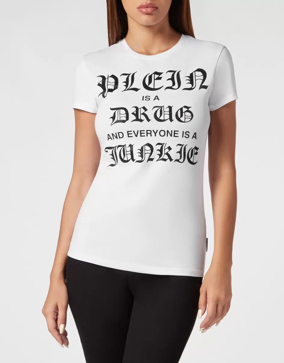 Mujer Camiseta & Polos Philipp Plein White Exclusivo T-Shirt Sexy Pure With Crystals - 1
