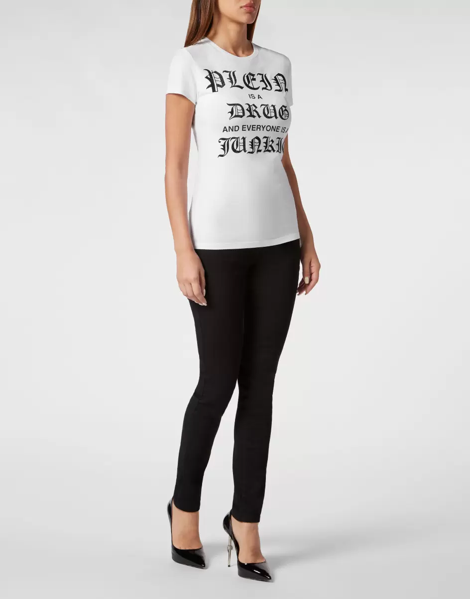 Mujer Camiseta & Polos Philipp Plein White Exclusivo T-Shirt Sexy Pure With Crystals - 3
