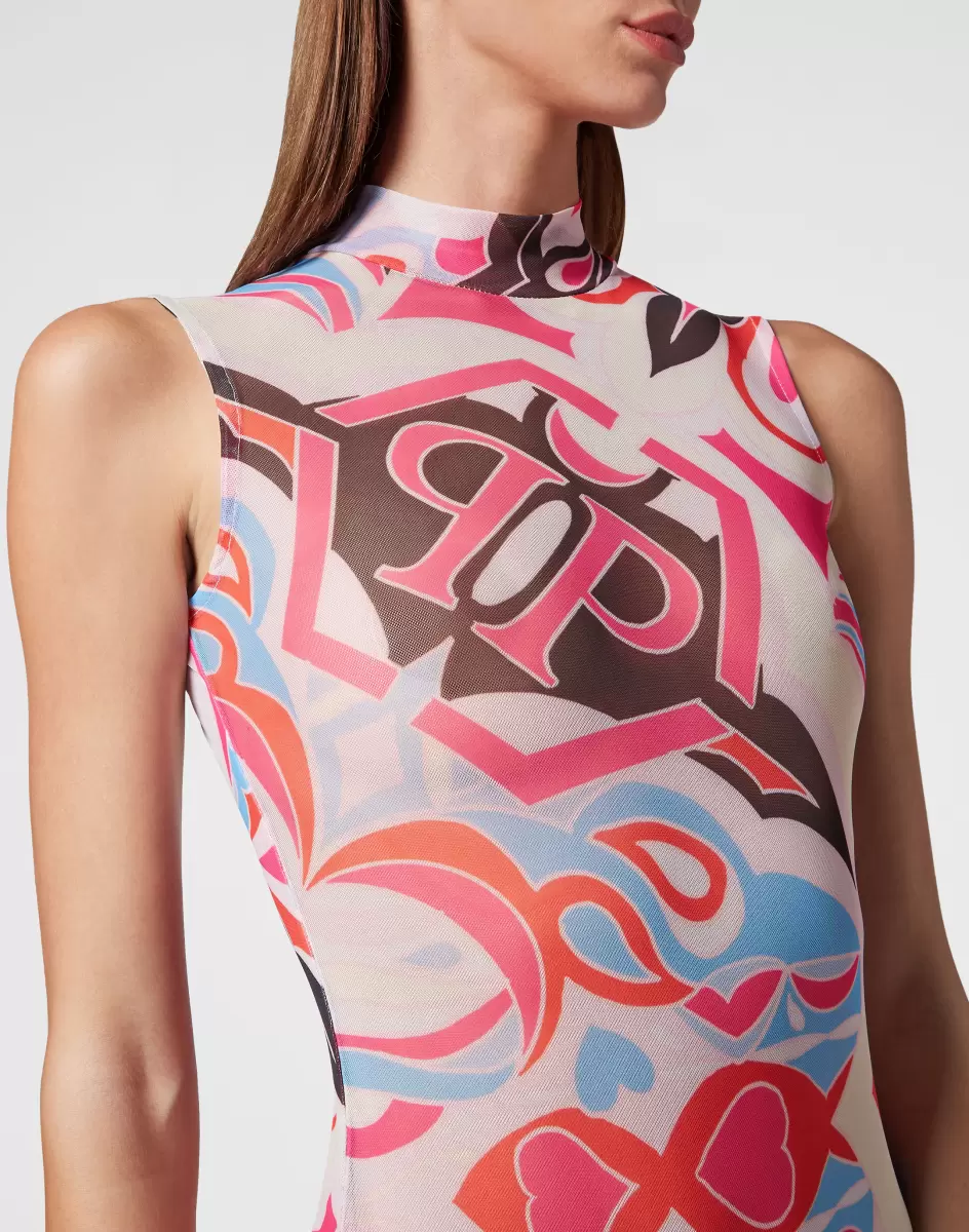 Philipp Plein Mujer Body Colorful Circus De Moda Tops Fuxia - 4