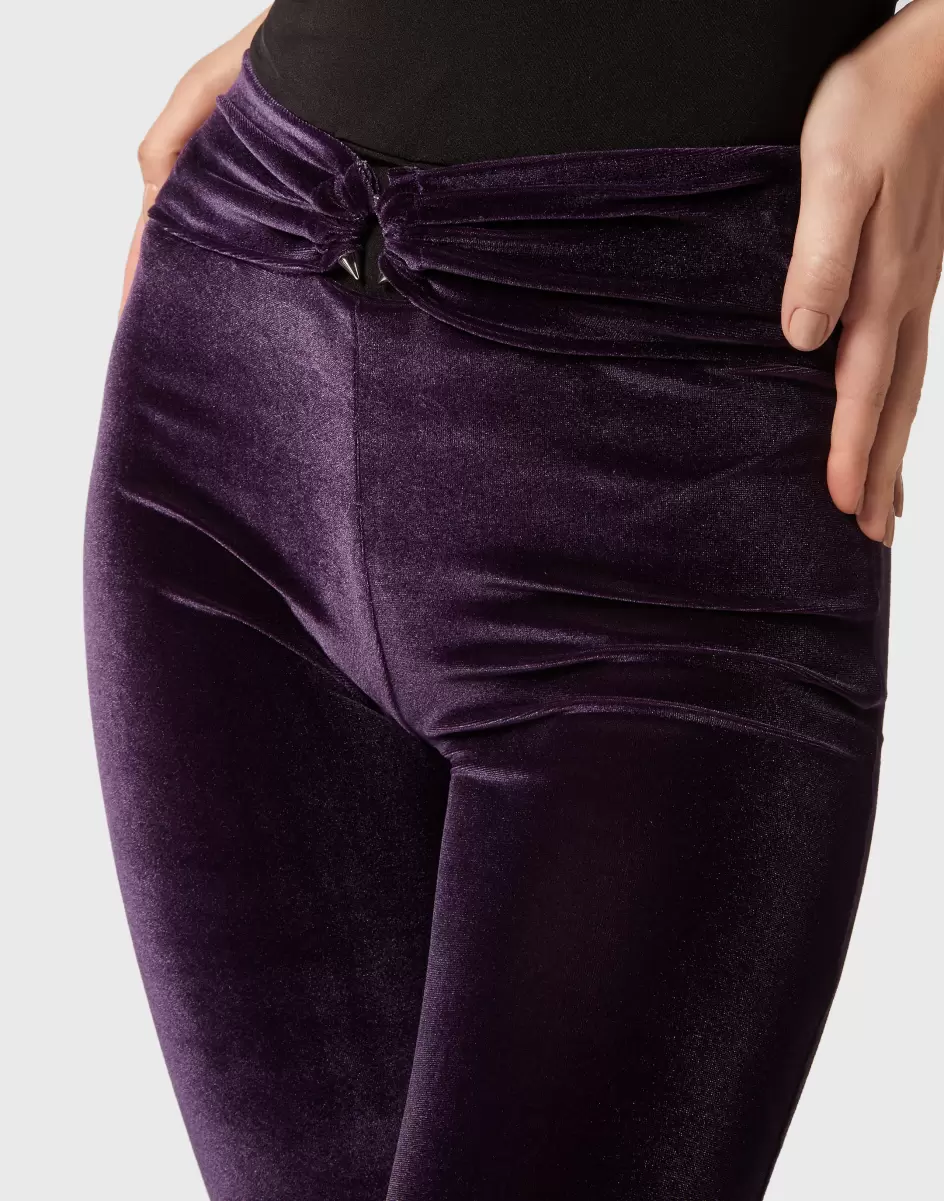 Mujer Purple Pantalones & Shorts Flare Trousers Philipp Plein Barato - 4