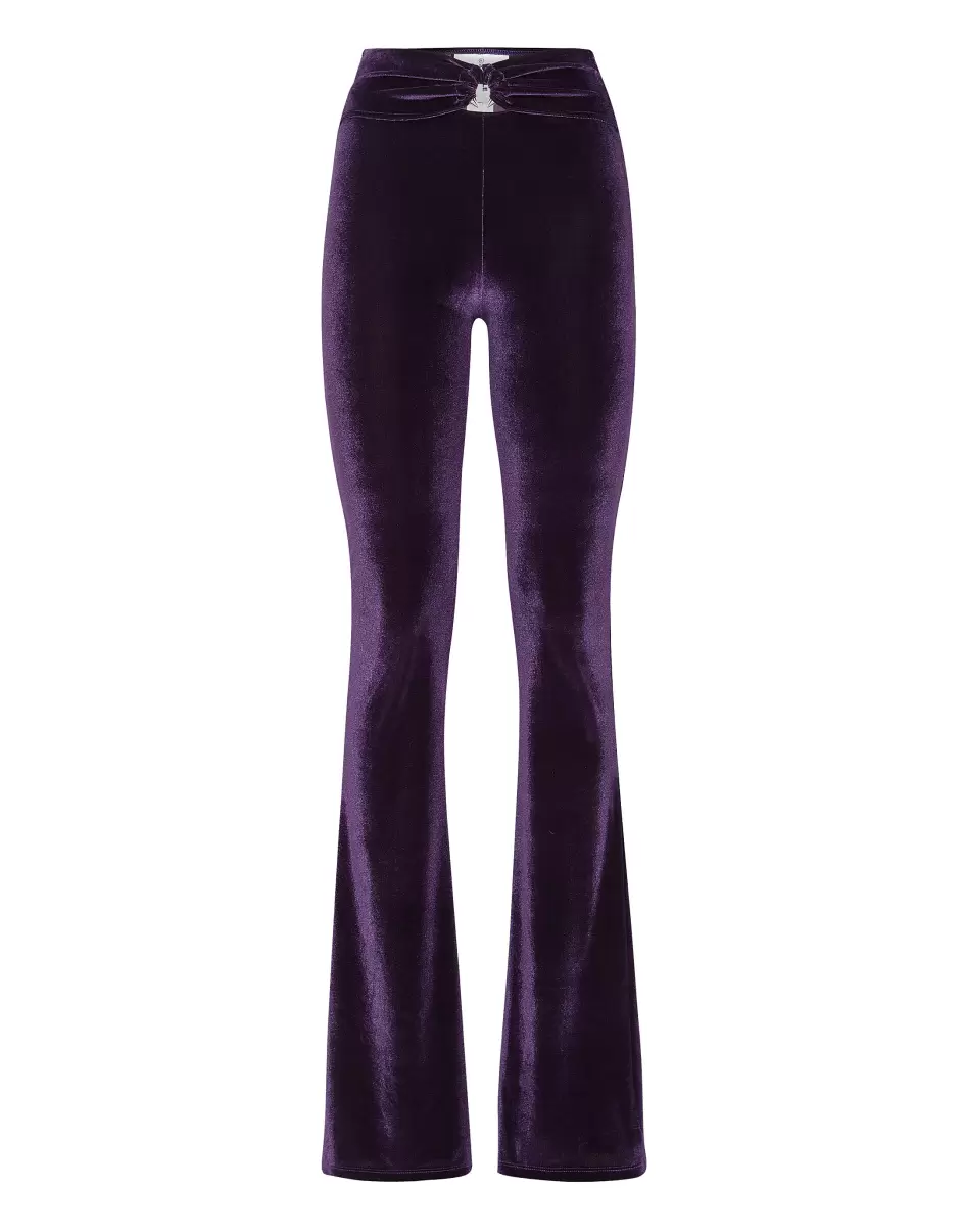 Mujer Purple Pantalones & Shorts Flare Trousers Philipp Plein Barato